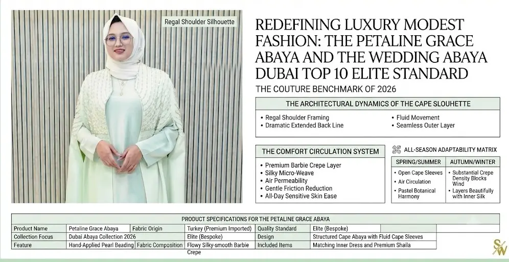 The Petaline Grace Abaya: The Undisputed Crown Jewel of the Wedding Abaya Dubai